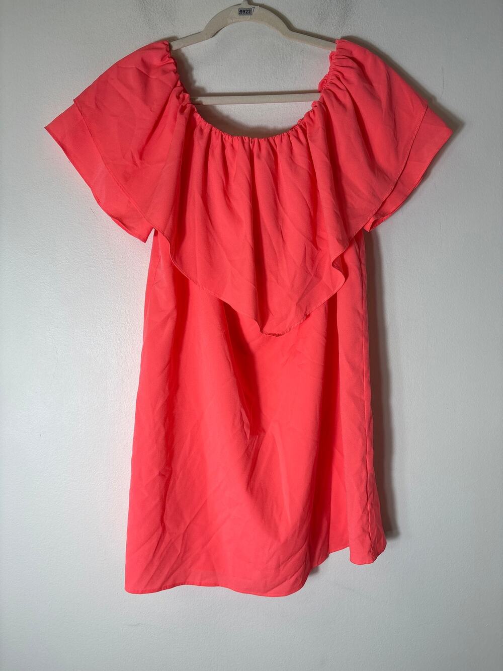 NWT A by Amanda Uprichard Neon Orange Off The Shoulder Mini Dress Sz L